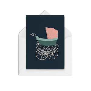 Baby Greeting Cards: Baby Pram