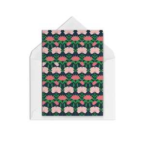 Everyday Cards Blank Inside: Lilies Navy