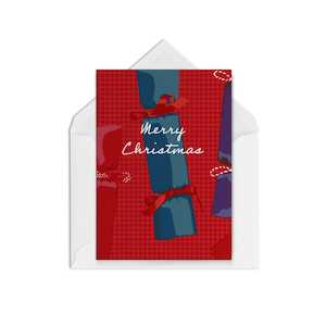 Christmas Cards Blank Inside: Christmas Crackers Red