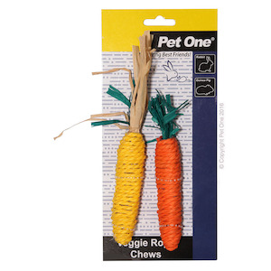 Products: Pet One Veggie Rope Chews Twin Pack – Carrot/Corn (M) » The Parrot Place