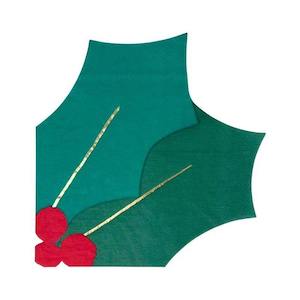 Meri Meri: Holly Leaf Napkins 16pk