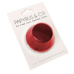 Cupcake Decorations: Red Foil Baking Cups 50pk