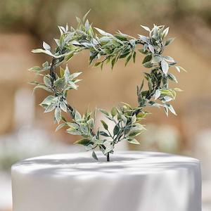 Cake Topper: Foliage Heart Wedding Cake Topper