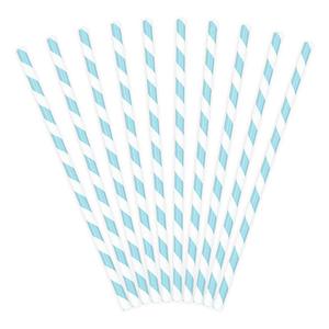 Sky-Blue Striped Straws 10pk