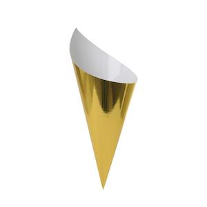 Popcorn Boxes: Metallic Gold Cones 10pk