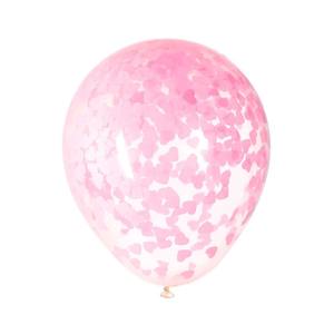Confetti Balloons: Pink Hearts Confetti Balloons - 40cm 5pk