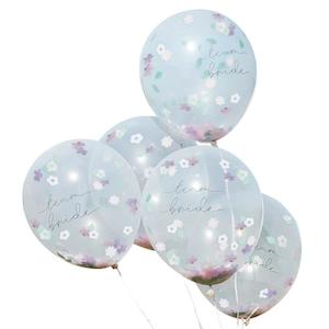 Confetti Balloons: Boho Floral Confetti Hen Party Balloons 5pk