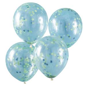Confetti Balloons: Roar Blue and Green Confetti Balloons 5pk