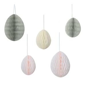 Bunny: Pastel Honeycomb Hanging Easter Egg Decorations 5pk