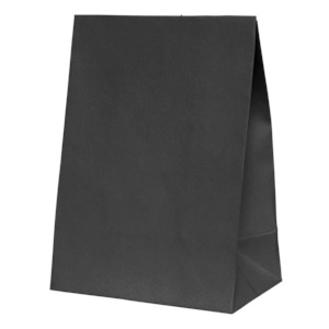 Treat Bags Boxes: Black Paper Party Favour Bag 10pk