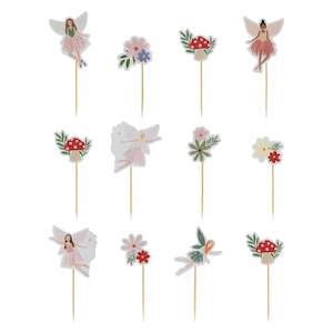 Fairy, Floral & Toadstool Cupcake Toppers 12pk