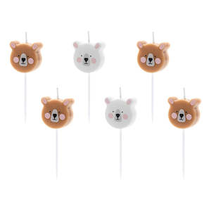Bear Birthday Candles 6pk