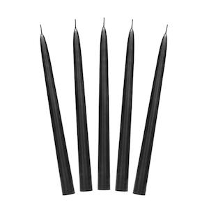 Black: Black Taper Dinner Candles 10pk