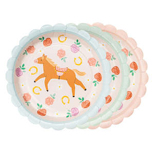 Horse Floral Plates 6pk