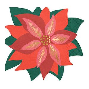 Floral: Red Star of Bethlehem Flower Napkins 20pk