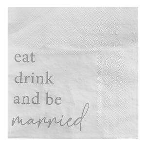 Napkins: Eat, Drink and Be Married Wedding Napkins 16pk
