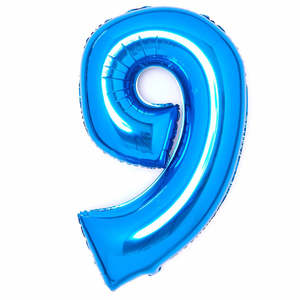 Blue: Blue Giant Foil Number Balloon - 9
