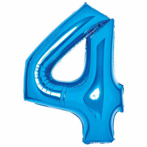 Blue Giant Foil Number Balloon - 4