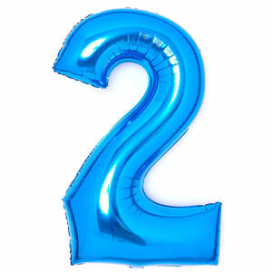 Blue Giant Foil Number Balloon - 2