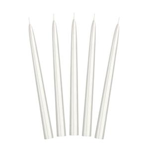 White: Metallic Pearl Taper Dinner Candles 10pk