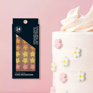 Floral: Colourful Flowers Icing Decorations 24pk