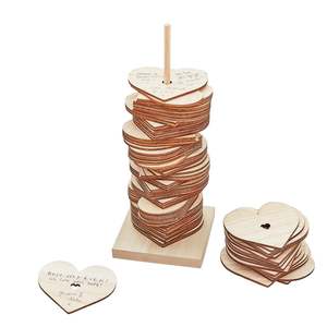 Wedding: Botanical Wedding Wooden Stacking Heart Guest Book Alternative