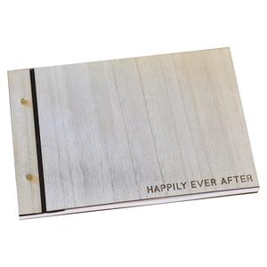 Wedding: Wooden Happily Ever After Wedding Guest Book