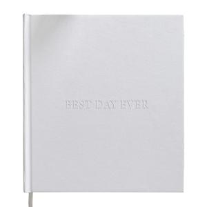 Wedding: White Embossed Best Day Ever Wedding Photo Album