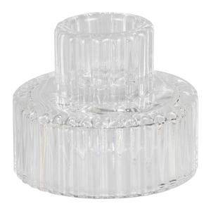 Clear Glass Candle Holders 2pk