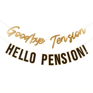 Garlands: Happy Retirement Goodbye Tension Hello Pension Banner