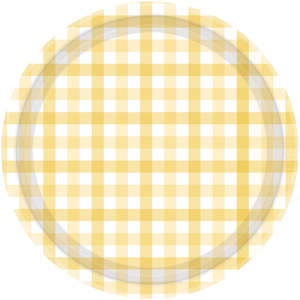 Pastel Yellow Gingham Large Plates 8pk
