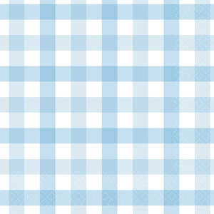 Pastel Blue Gingham Napkins 16pk