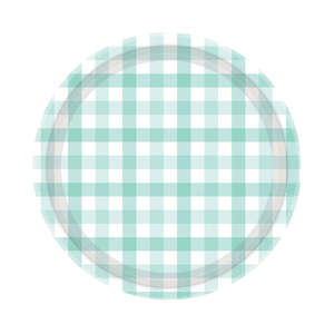 Party Supplies: Pastel Mint Gingham Plates 8pk