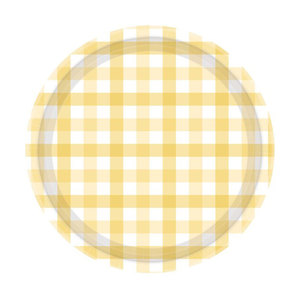 Pastel Yellow Gingham Plates 8pk