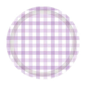 Pastel Purple Gingham Plates 8pk