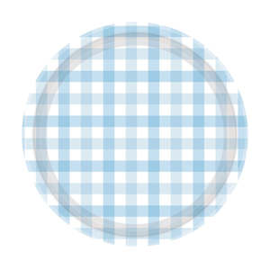 Party Supplies: Pastel Blue Gingham Plates 8pk
