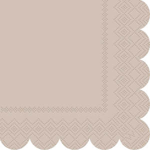 Earthy Brown Scalloped Napkins 16pk