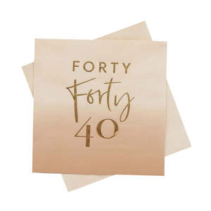 Napkins: Gold Foiled Forty Napkins 16pk