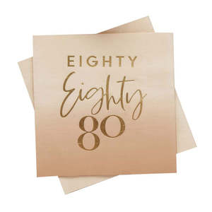 Gold Foiled Eighty Napkins 16pk