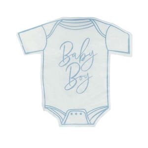 Napkins: Blue Baby Boy Onesie Shaped Napkins 16pk