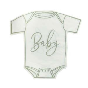 Napkins: Sage Onesie Shaped Napkins 16pk