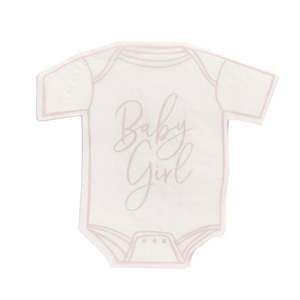 Napkins: Pink Baby Girl Onesie Shaped Napkins 16pk