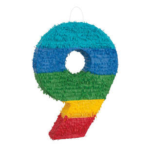 Rainbow Number 9 Pinata