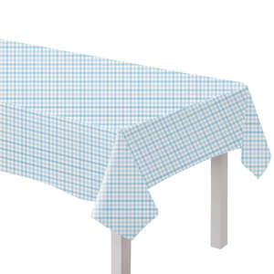 Blue: Pastel Blue Gingham Paper Tablecover
