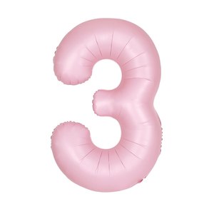 Pink: Matte Pink Giant Foil Number Balloon - 3
