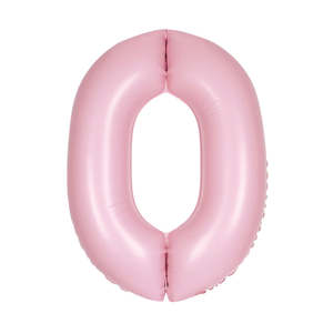 Matte Pink Giant Foil Number Balloon - 0