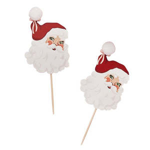 Santa Baby Pom Pom Cupcake Toppers 12pk