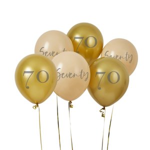 Balloons: Gold & Nude Seventy Balloons 6pk