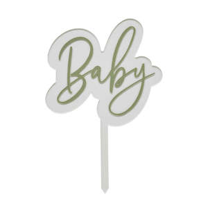 Baby Shower: Sage Baby Acrylic Cake Topper