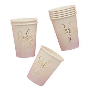 Baby Shower: Pink Baby Girl Cups 8pk